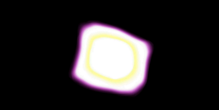 A graphic of a white blob in the middle of a black background.