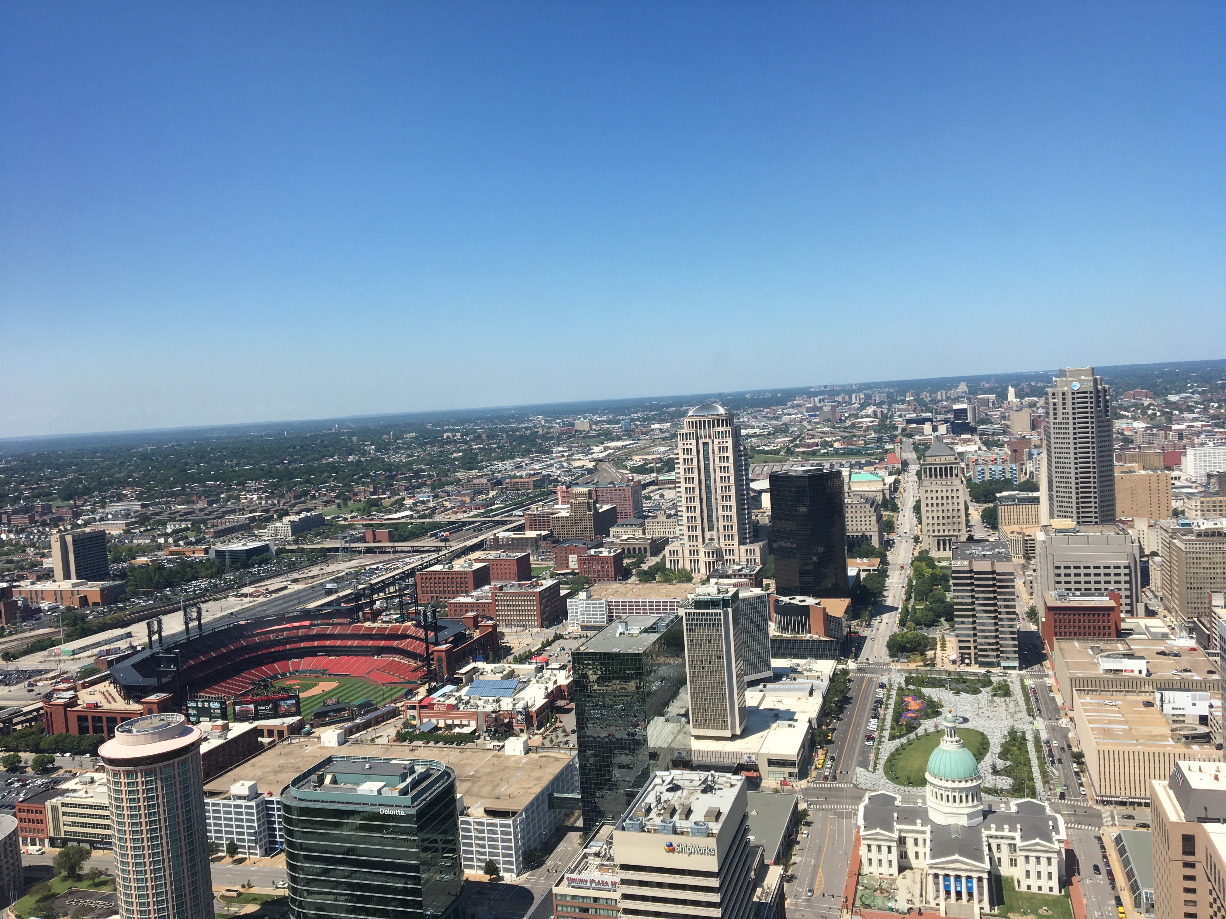 A view from the top of the Saint Louis Gateway