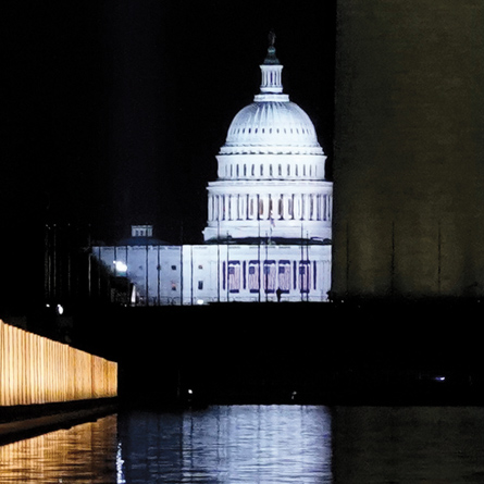 Photo of the Capital Building at night