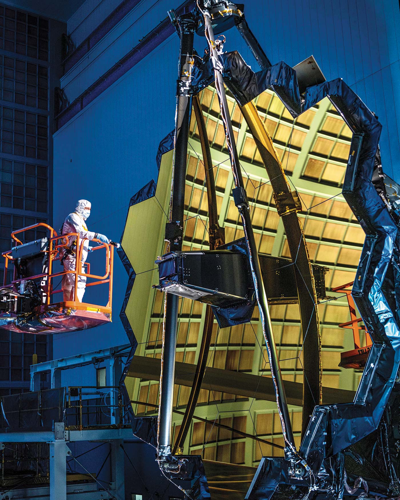 Webb Telescope being worked on before launch