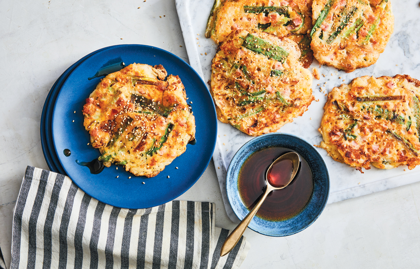 Image of quick scallion pancakes on a table