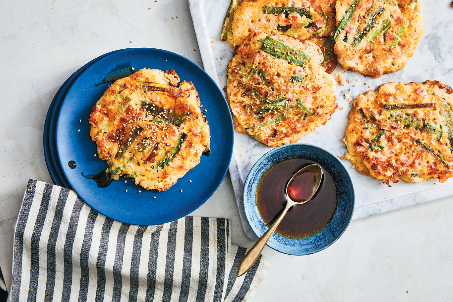 Image of quick scallion pancakes on a table