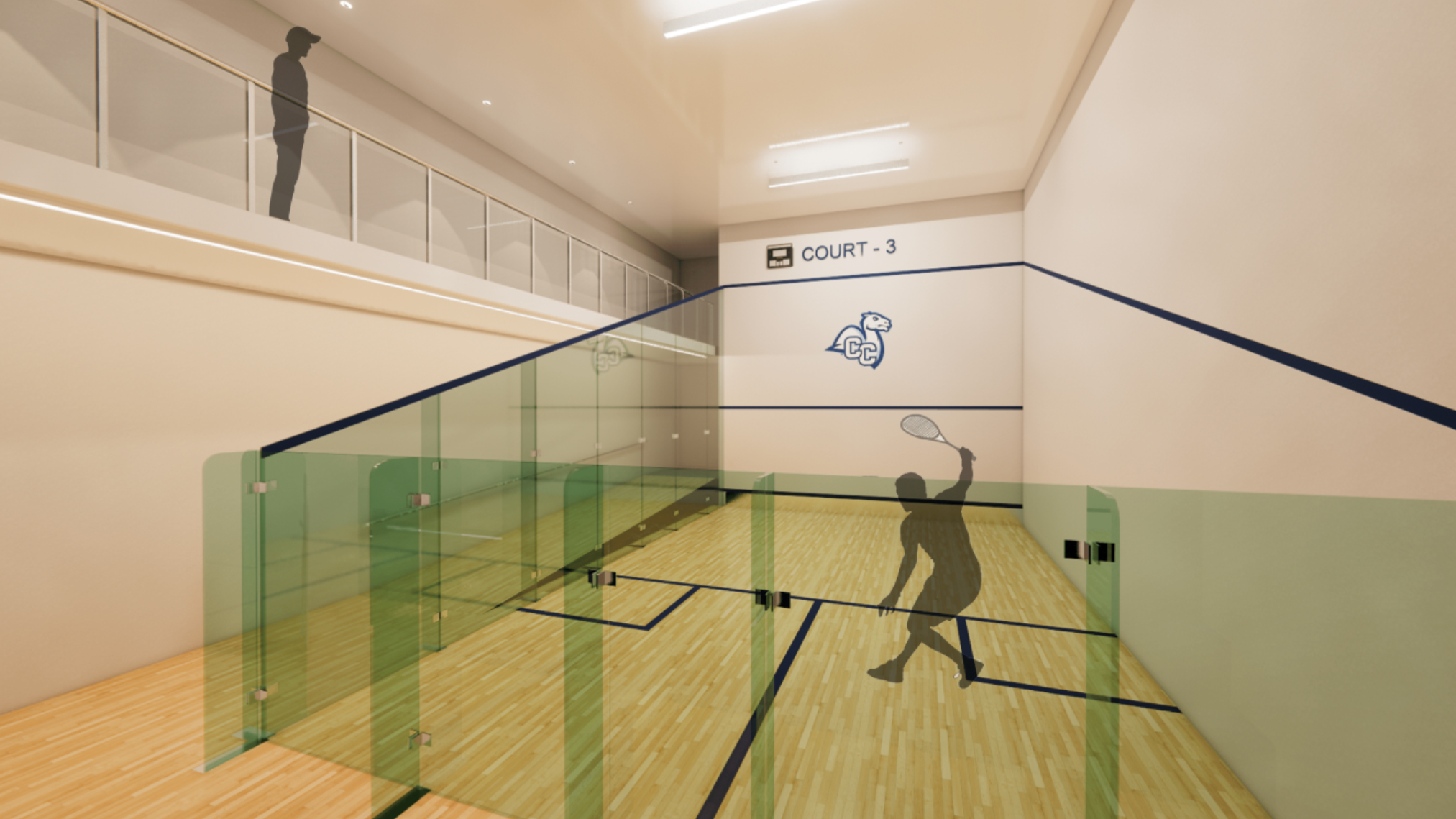 Luce Fieldhouse Addition Squash Court Interior