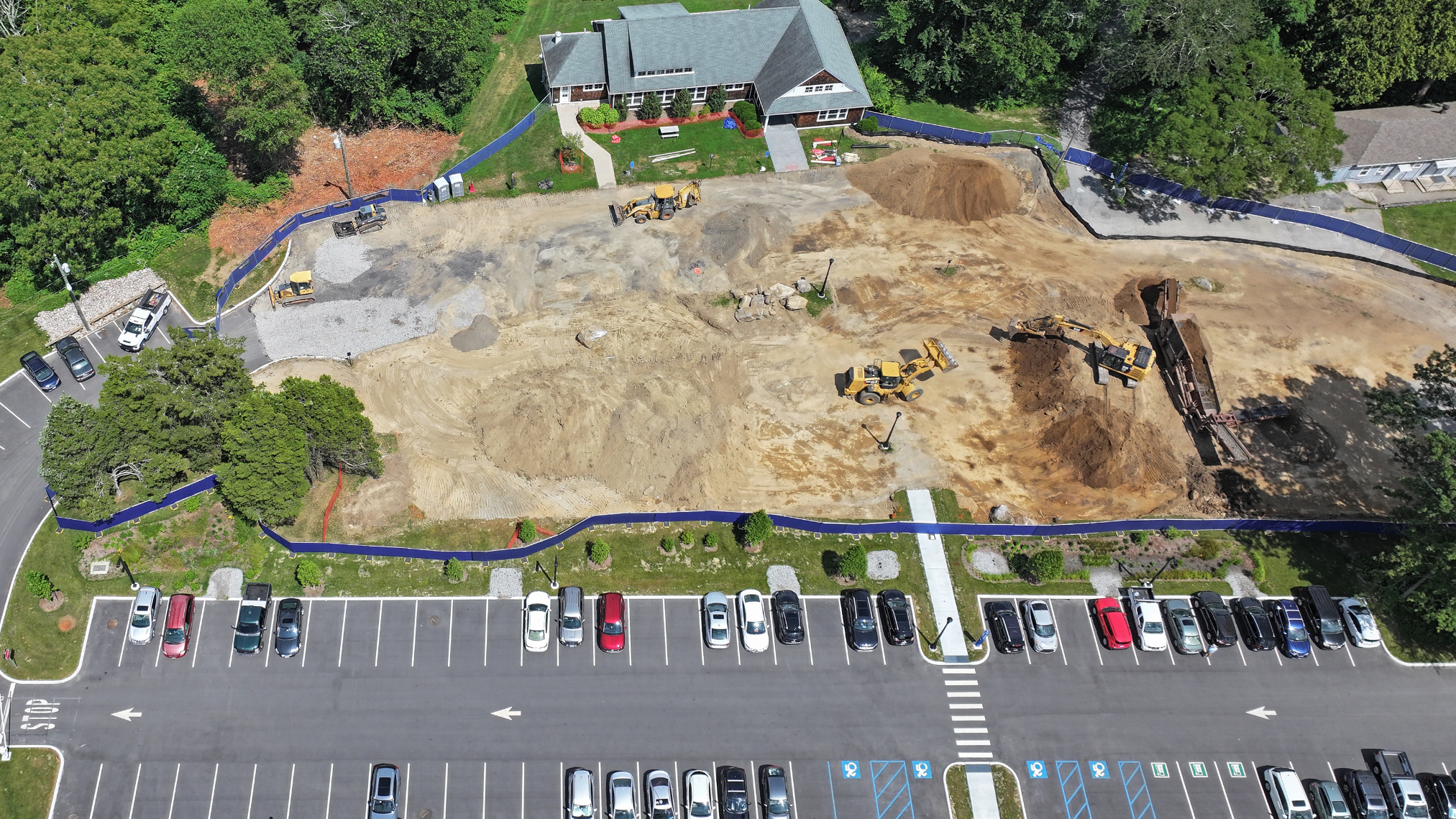 Lower East Parking Lot Aerial of Construction