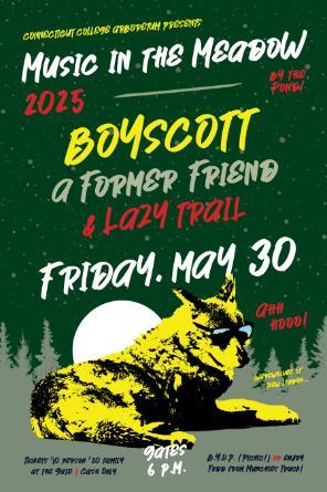 Poster for the Connecticut College Arboretum's Music in the Meadow concert