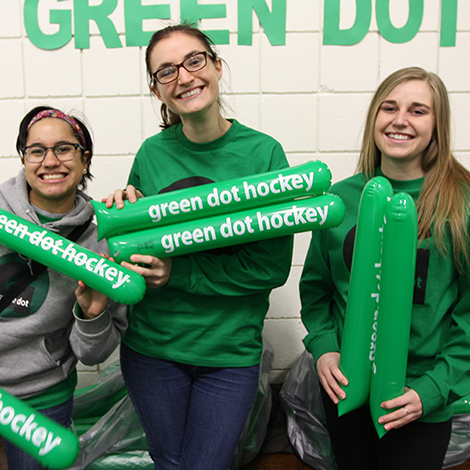 Students at the Green Dot Hockey game