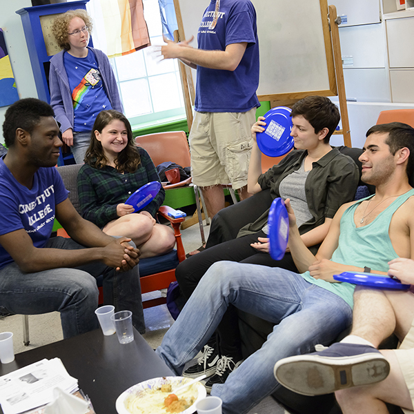Students enjoying the LGBTQ Center