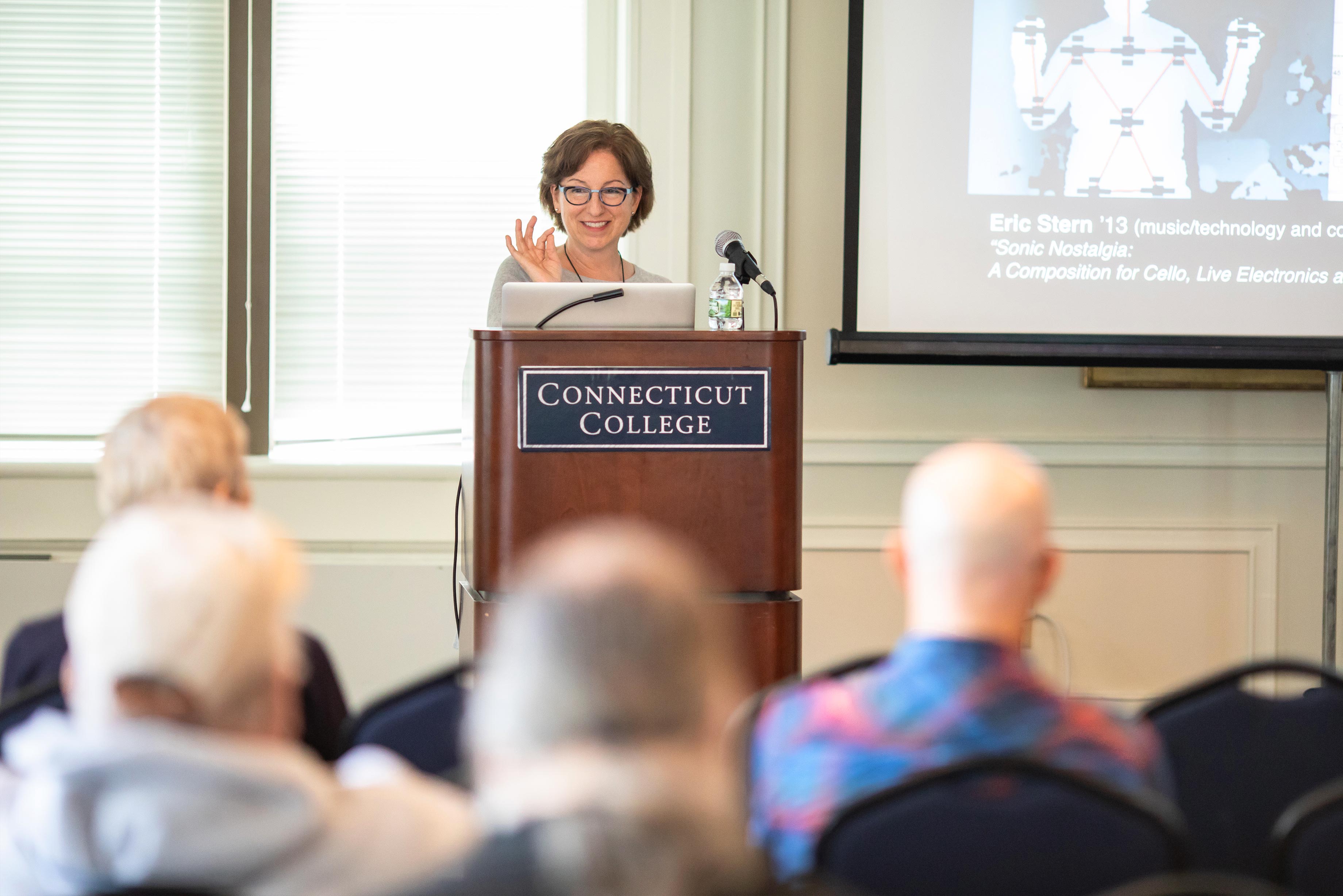 Professor Andrea Wollensak lectures at Reunion 2018