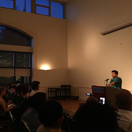 Rosa Clemente gives the Latino Heritage Month keynote address at Connecticut College.