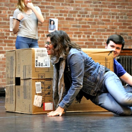 Director Kimberly Senior '95 with student actors.