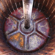 The inside of a wine barrel