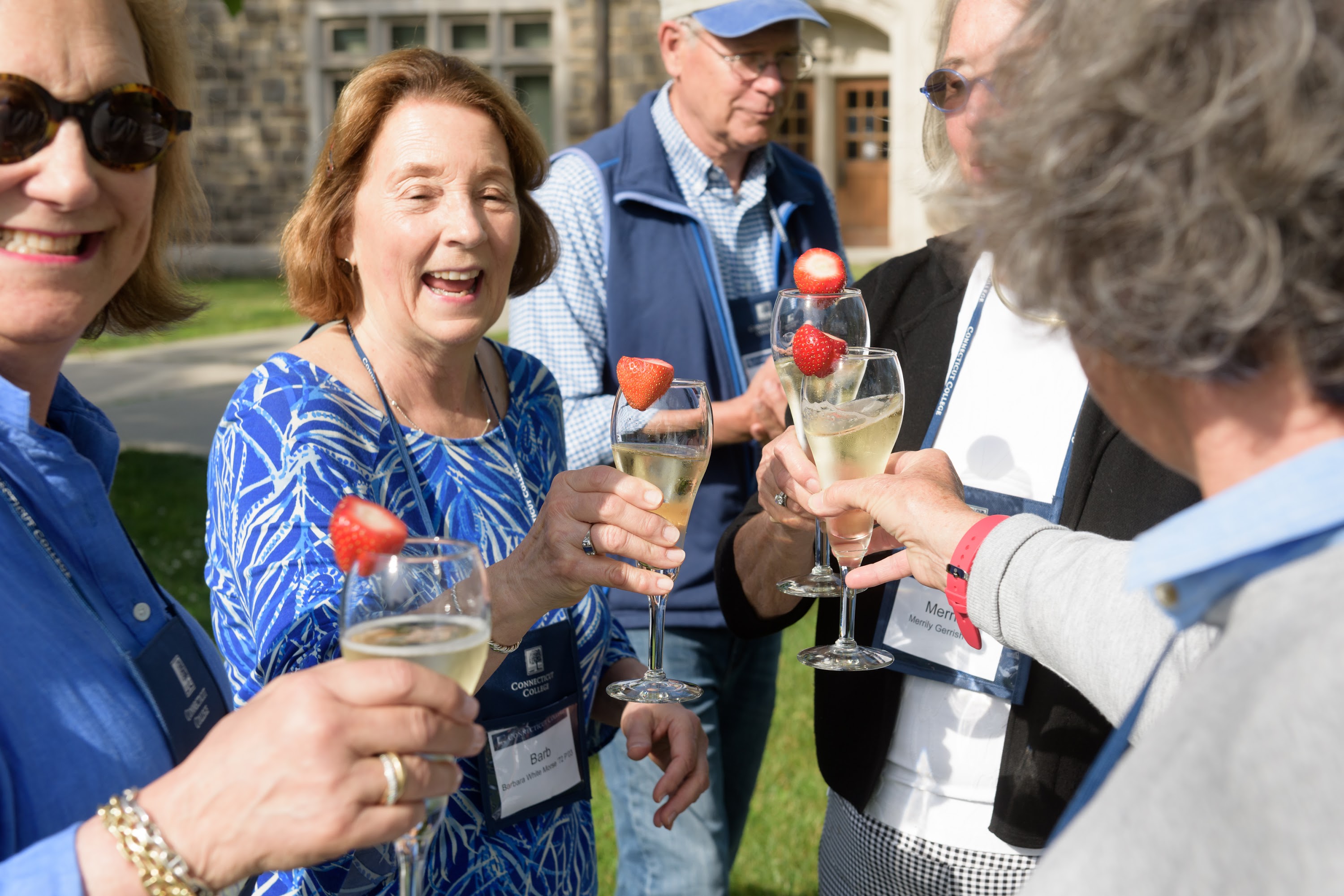 Members of the Class of 1972 raise a glass at the President’s Champagne Reception in honor of their 50th Reunion.