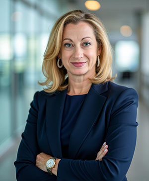 A portrait of Allison Gomes, vp for college advancement