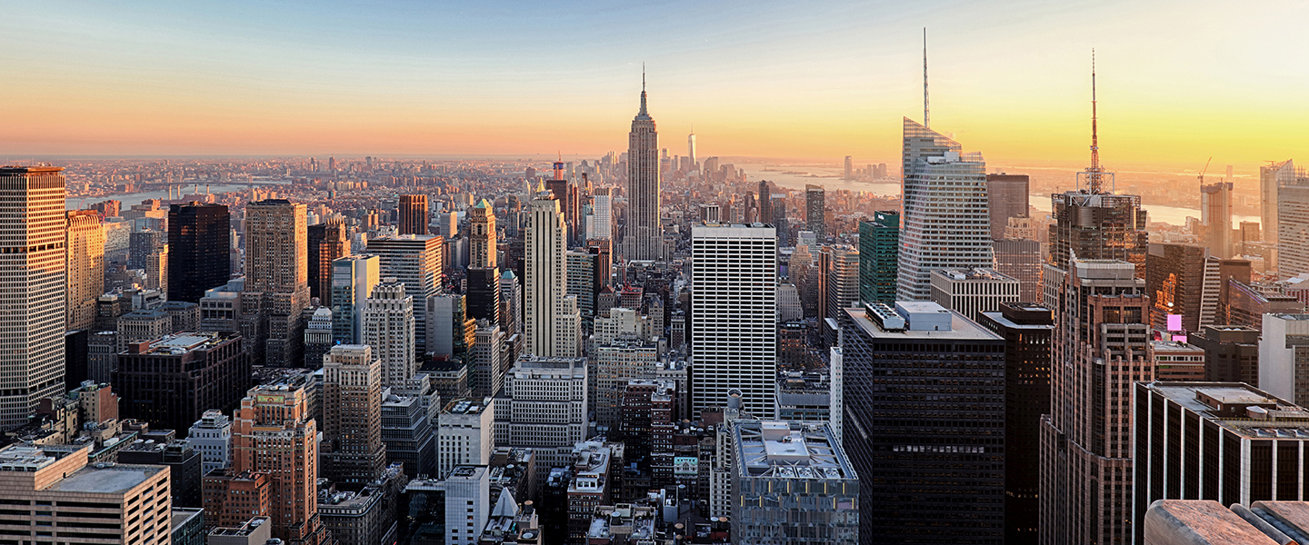 A picture of the New York City skyline.