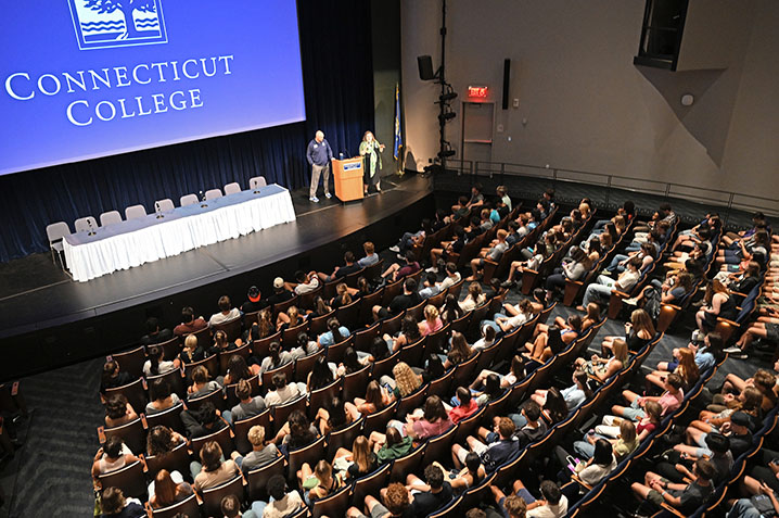 New students attend a New Student Welcome in Palmer Auditorium