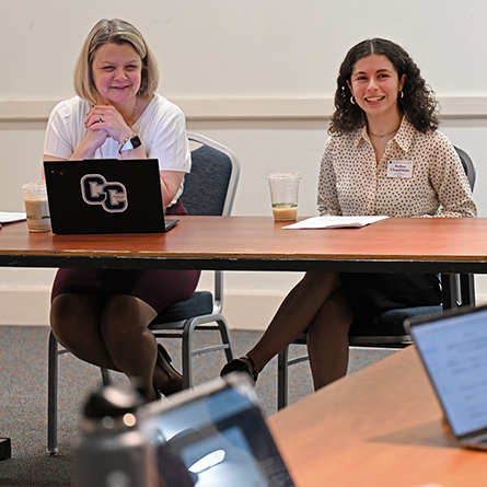 Chap Swapped: President Chapdelaine and Davi Schulman ’25 switch places 