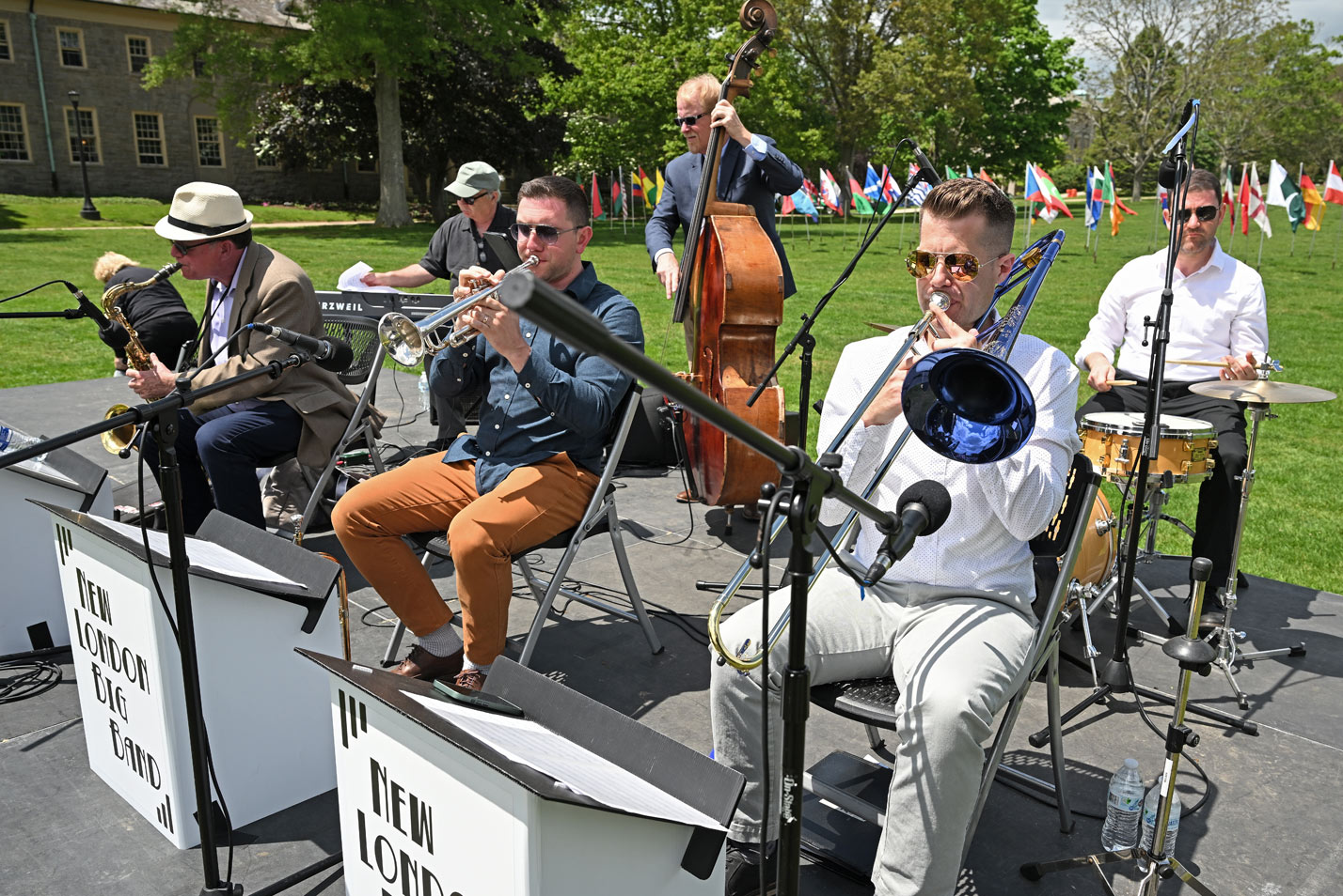 The New London Little Band plays at Commencement.