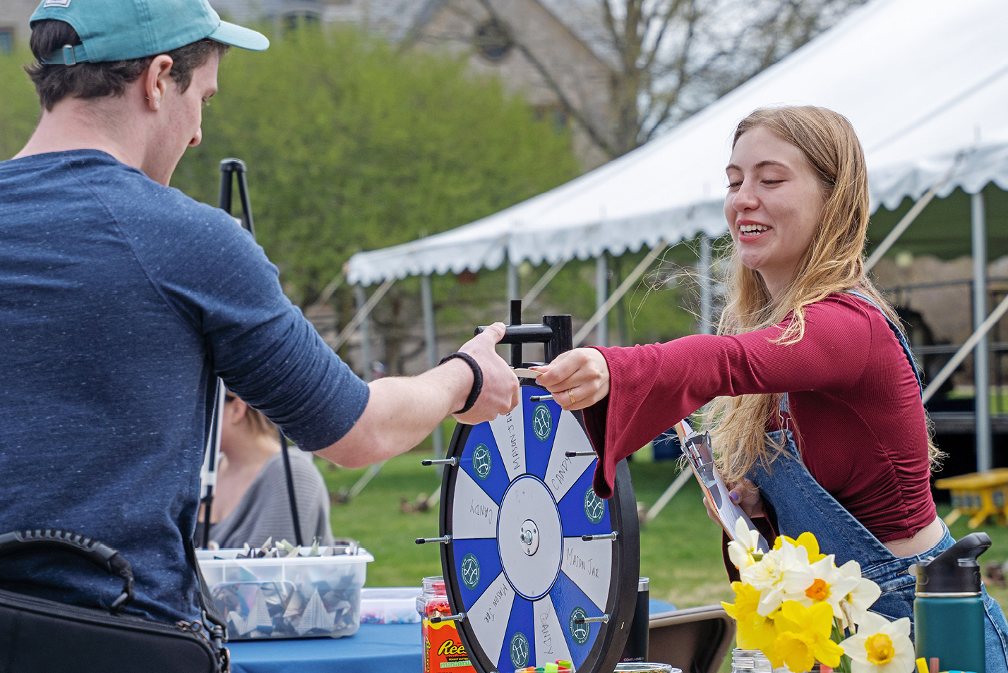 Students interact at an Earth Day celebration that kicked off Inauguration Week