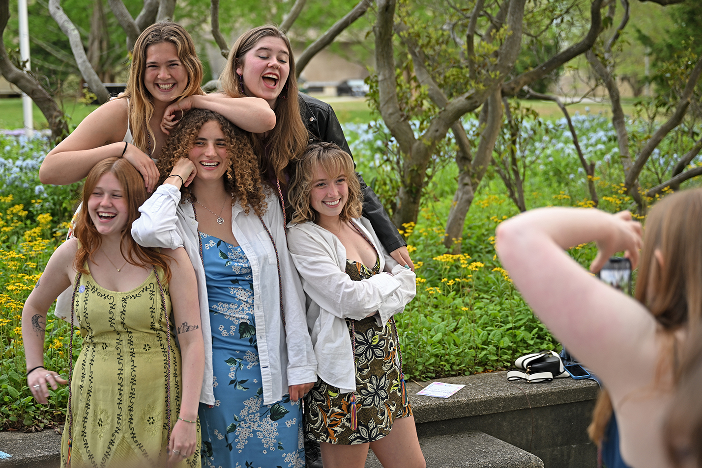 A group of students pose for a photo together.