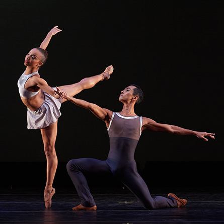 Dance Theater of Harlem: Artists Stephanie Rae Williams and Choong Hoon Lee in Return. Photo by Rachel Neville.